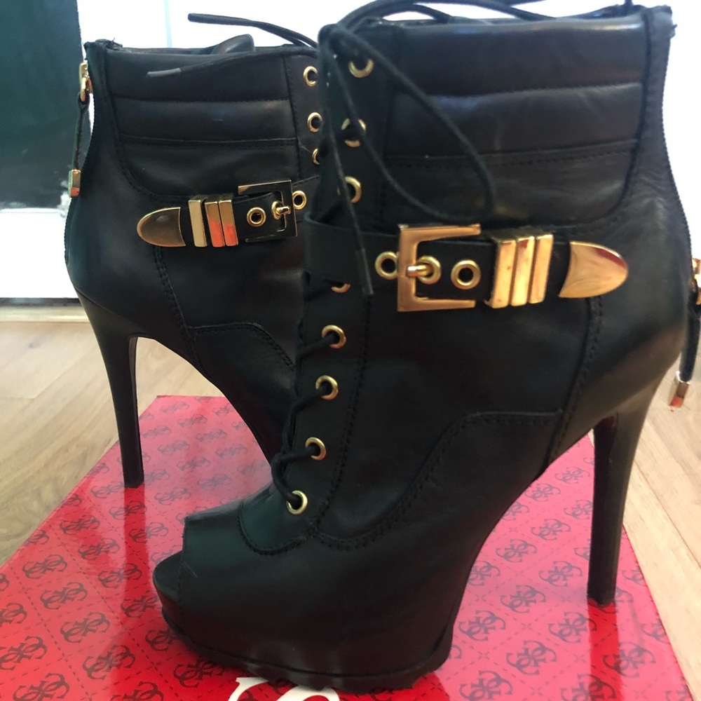 Guess ankle open toe boots